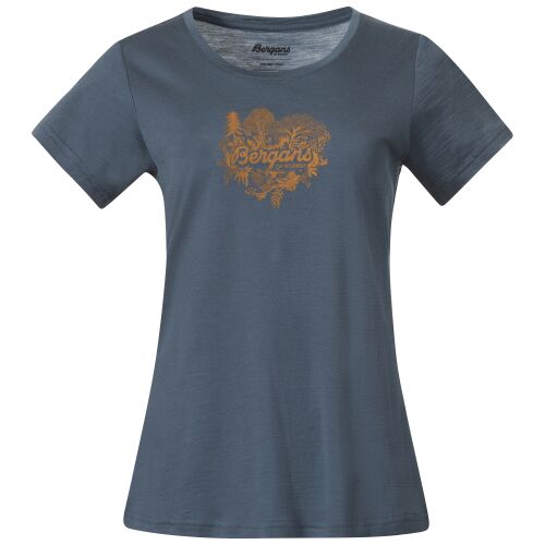 Bergans Damen T-Shirt Graphic Wool Tee Orion Blau S