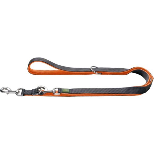 Hunter Hunde Verstellbare Führleine Maldon Orange/Grau B 2,0 cm x L 200 cm