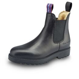 Blue Heeler Chelsea Boots Jackaroo mit Lammfell Schwarz