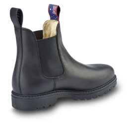 Blue Heeler Chelsea Boots Jackaroo mit Lammfell Schwarz