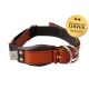 WowWow Hundehalsband mit integrierter Leine Leder Kastanienbraun