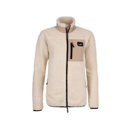 Arrak Damen Fleecejacke Sherpa Wei&szlig;