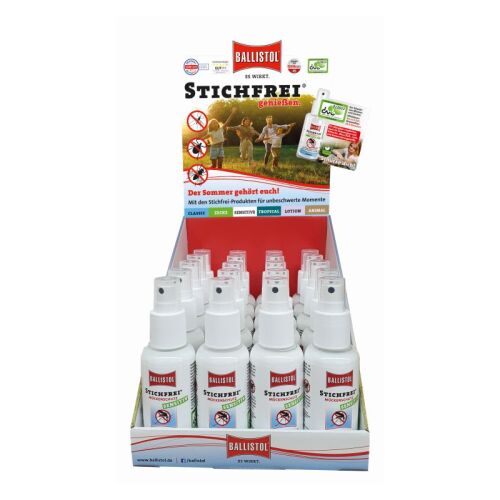 Ballistol Display Stichfrei Sensitiv 20 x Stichfrei Sensitiv Pump-Spray 100ml