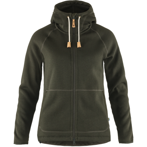 Fjällräven Damen Hoodie Övik Fleece Deep Forest