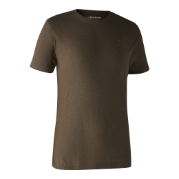 Deerhunter Herren T-Shirt Basic O-Neck 2-Pack Brown Leaf Melange M