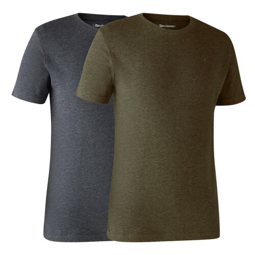 Deerhunter Herren T-Shirt Basic O-Neck 2-Pack Adventure Green Melange M