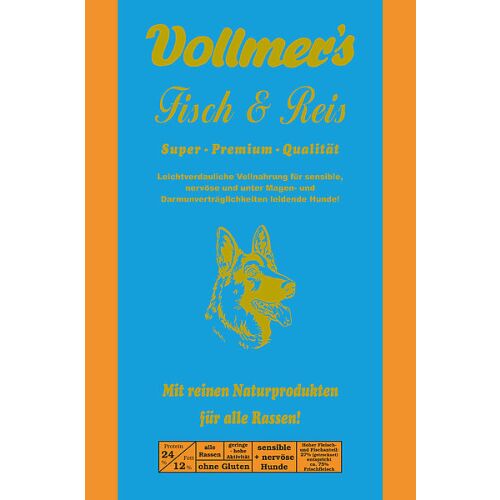 Vollmers Hunde Trockenfutter Fisch & Reis