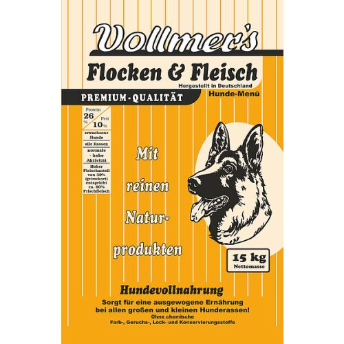 Vollmers Hunde Trockenfutter Flocken & Fleisch