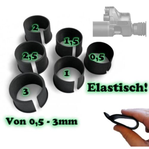 Elastische Reduzierringe 6er Set 0,5 - 3 mm für Sytong und Pard NV007