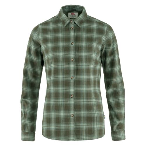 Fjällräven Damen Hemd Övik Flannel Deep Forest-Patina Green